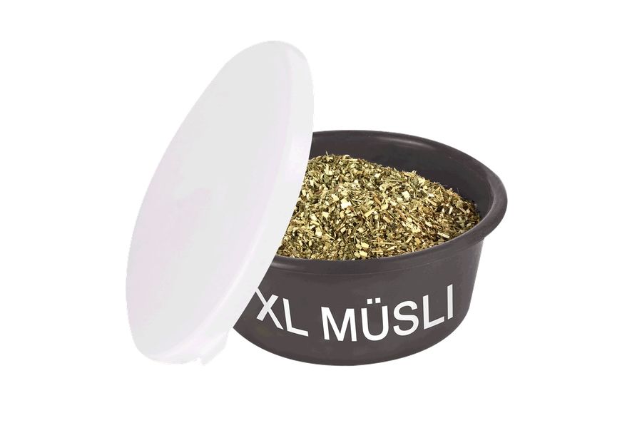 XL Futterschale mit Deckel - 8 Liter - grau